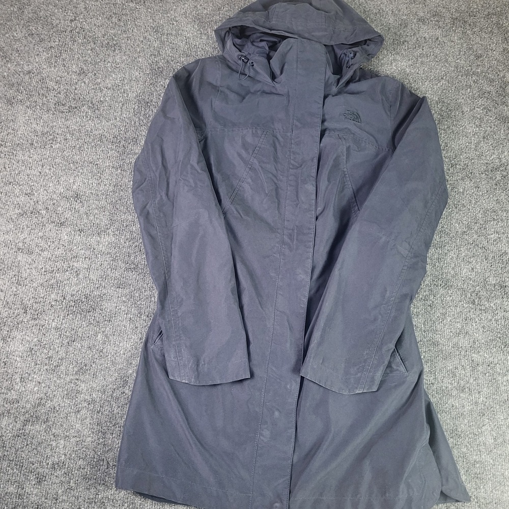 The North Face Womens Navy Blue Hooded Rain Parka Jacket Small S